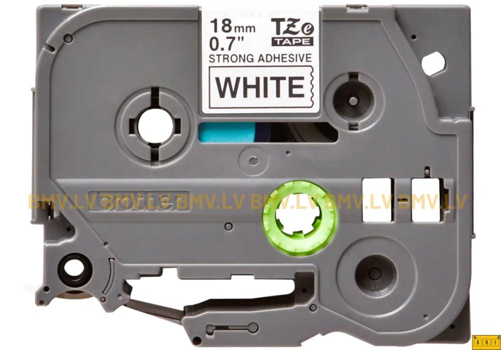 Uzlīmju lente Brother TZe-S241 melns uz balta 18mmx8m Strong Adhesive