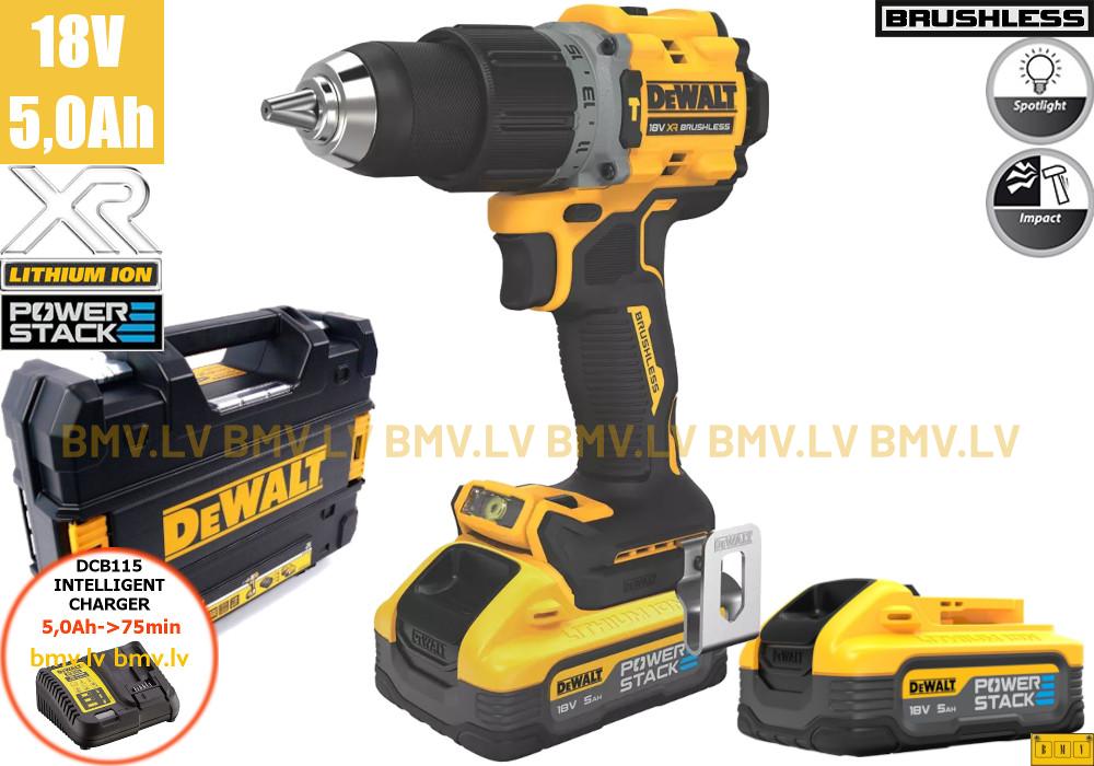 Triecienurbjmašīna/Skrūvgriezis DeWalt DCD805H2T 18V (2x5,0Ah PowerStack)