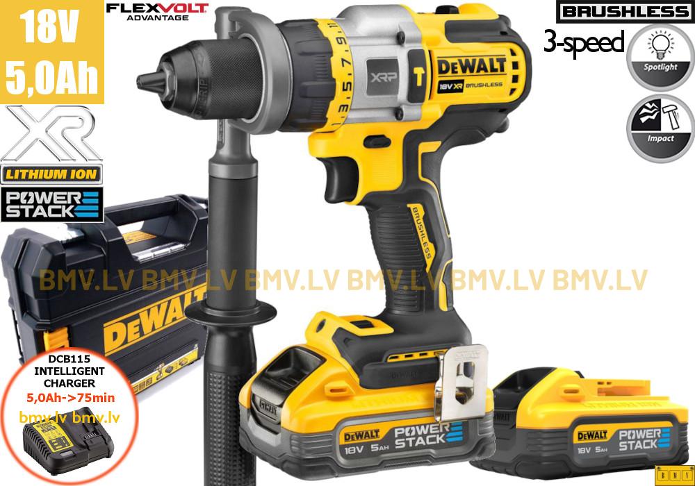 Triecienurbjmašīna/Skrūvgriezis DeWalt DCD999H2T 18V (2x5.0Ah)