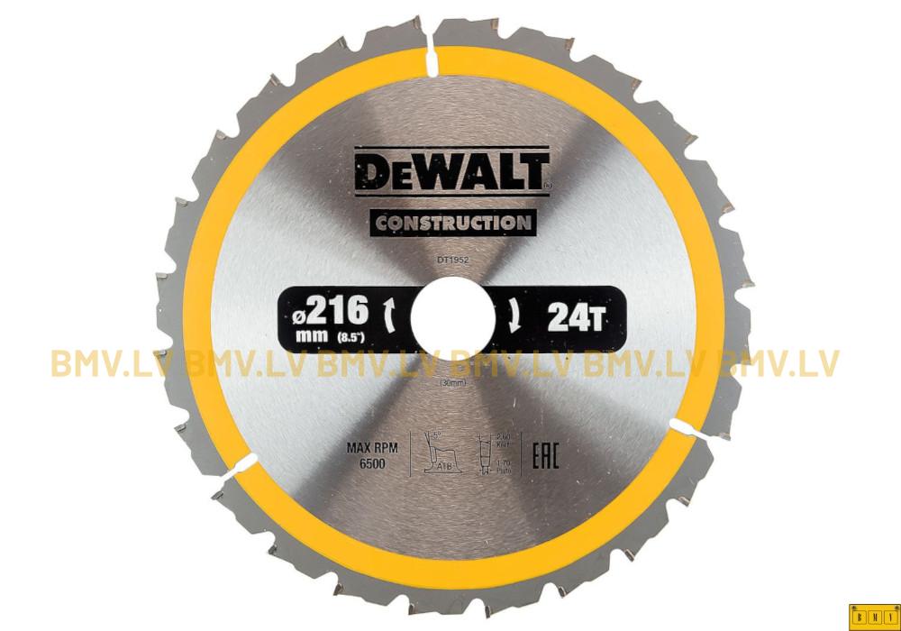 Zāģripa DeWalt Construction 216x30mm 24z DT1952