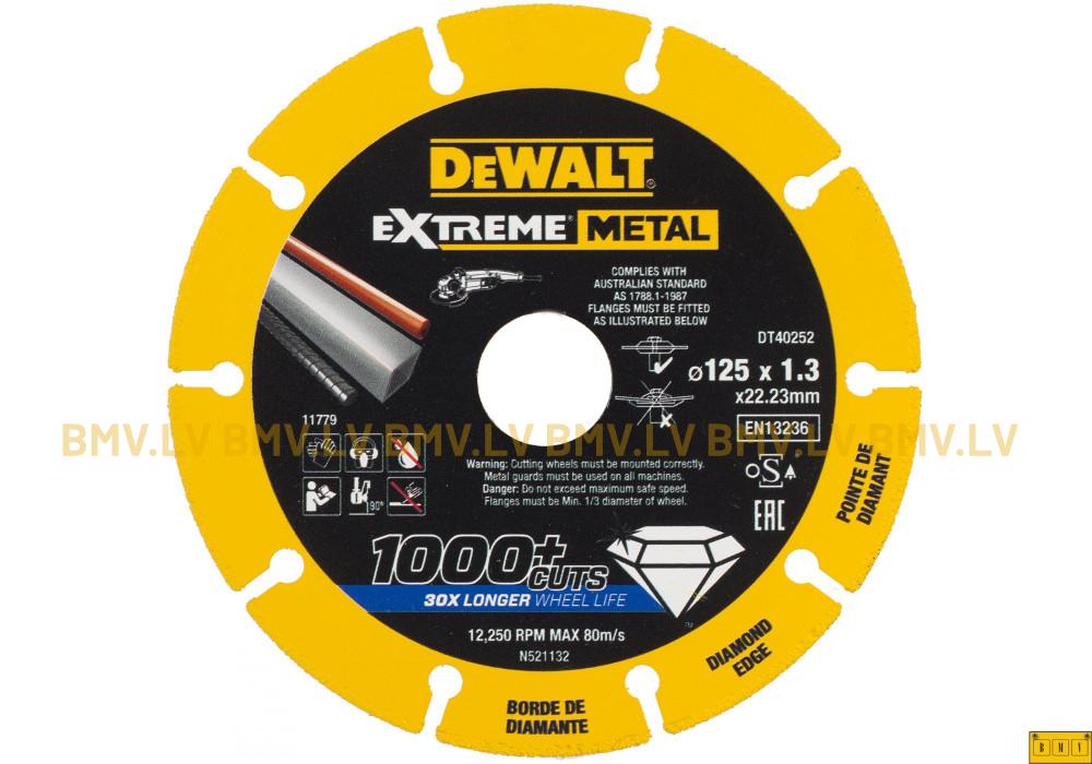 Dimanta griezējripa metālam DeWalt Extreme metal 125x22.2mm DT40252