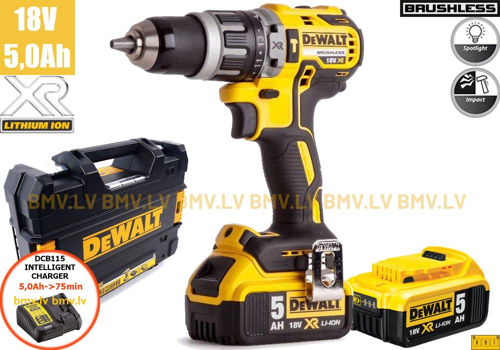 Triecienurbjmašīna/Skrūvgriezis DeWalt DCD796P2 18V (2x5.0Ah)