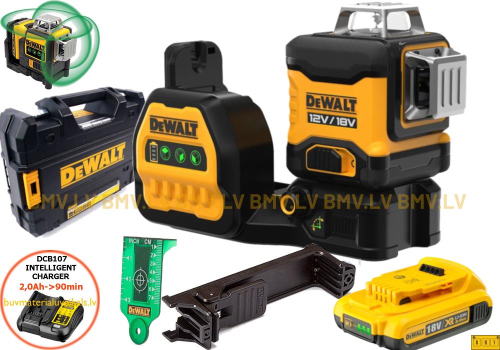 Trīsststaru lāzerlīmeņradis DeWalt DCE089D1G18