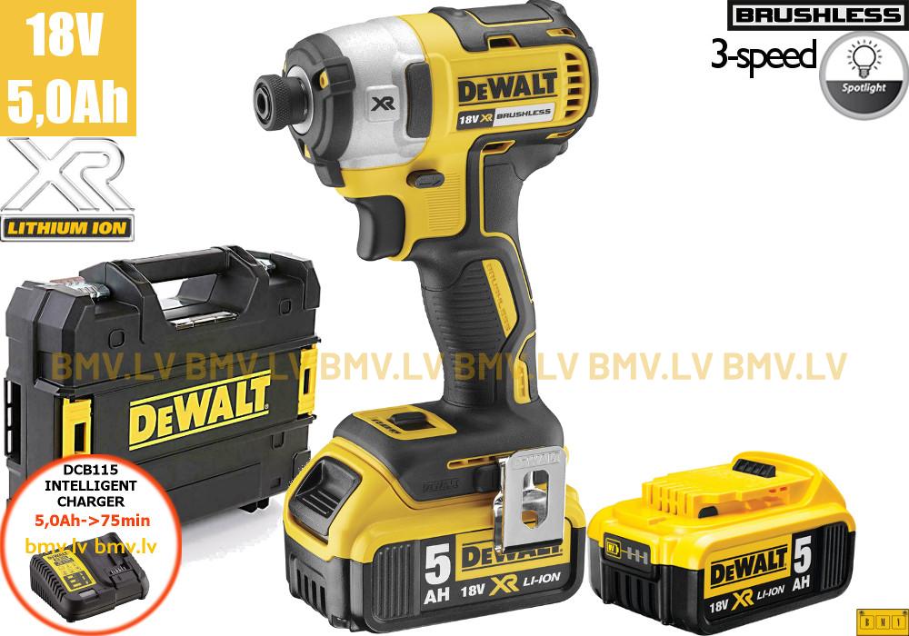 Impulsa skrūvgriezis 1/4" DeWalt DCF887P2 (2x5,0Ah)