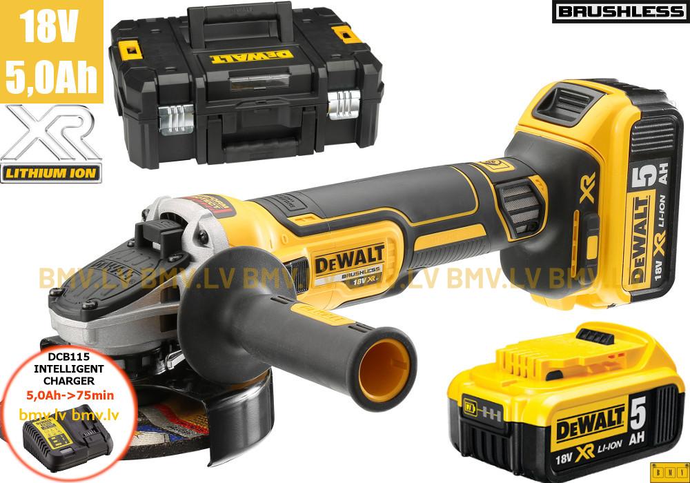 Leņķa slīpmašīna DeWalt DCG405P2 (2x5,0Ah)