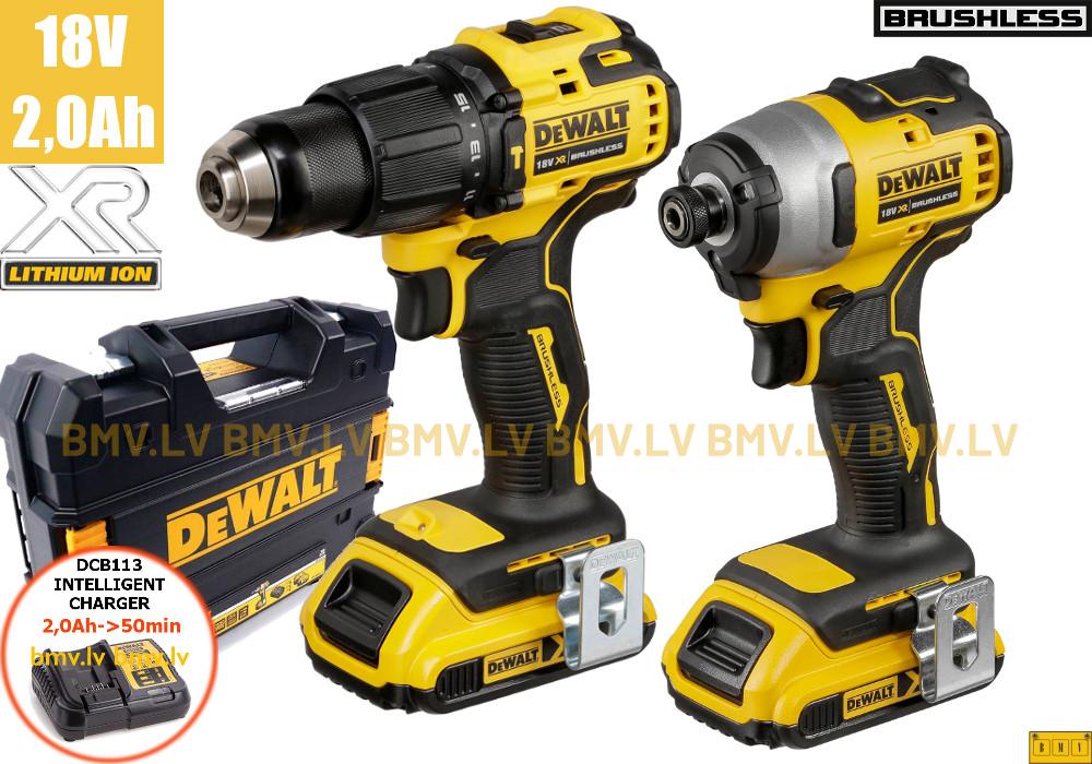 Komplekts DeWalt DCK2062D2T DCD709 + DCF809 18V (2x2.0Ah)