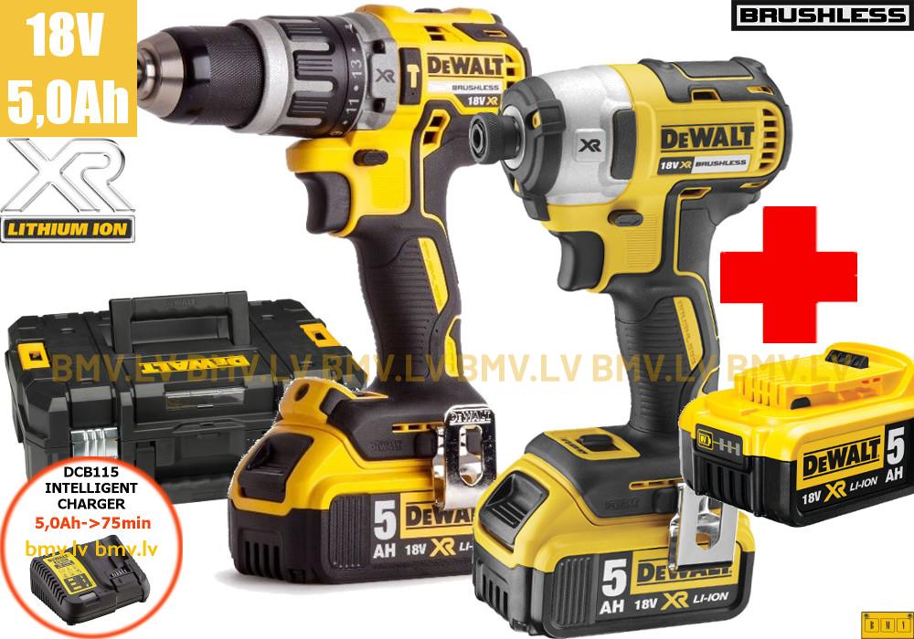 Komplekts DeWalt DCK266P3 DCD796 + DCF887 18V (3x5.0Ah)