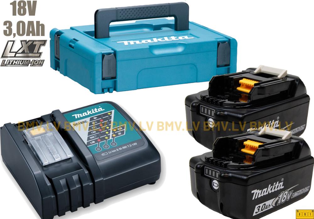 Lādēšanas komplekts DC18RC + 2 x BL1830B Makita 197952-5 Makpac