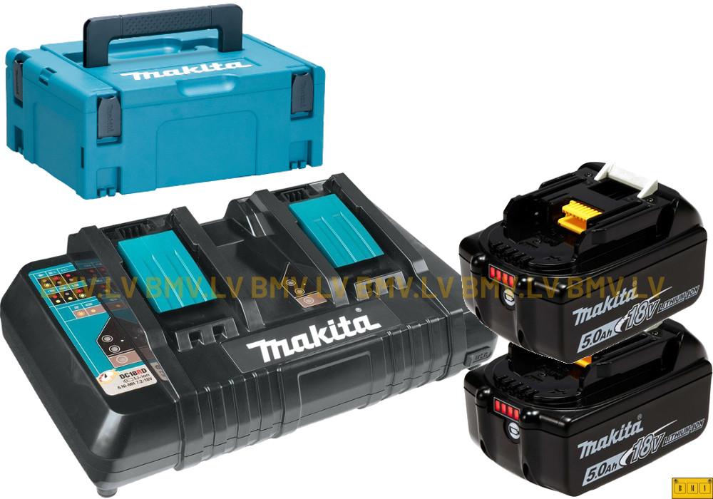 Lādēšanas komplekts Makita 197629-2 DC18RD + 2 x BL1850B + Makpac