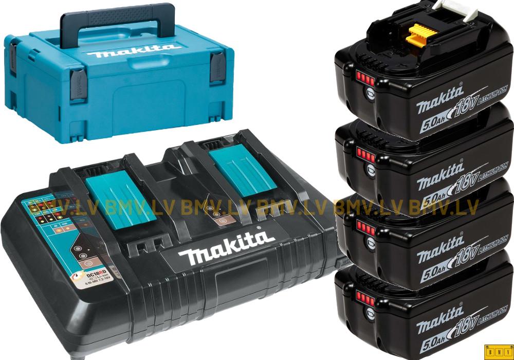 Lādēšanas komplekts Makita 197626-8 DC18RD + 4 x BL1850B MakPac