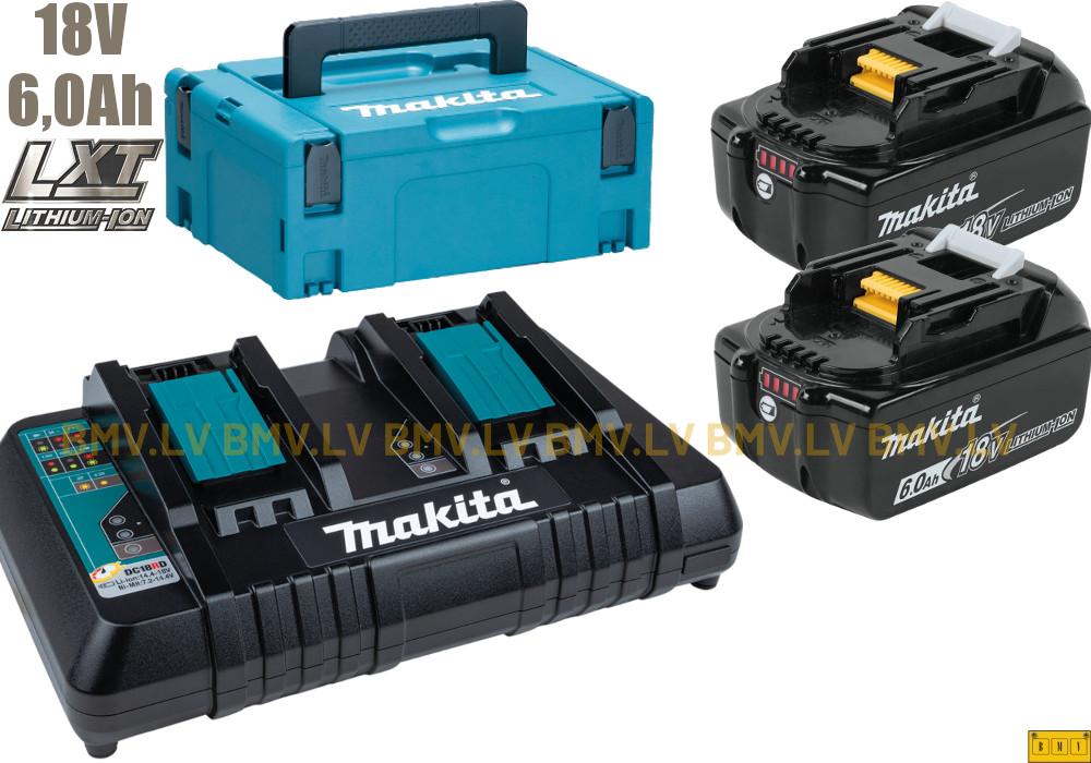 Lādēšanas komplekts Makita 198077-8 DC18RD + 2 x BL1860B MakPac