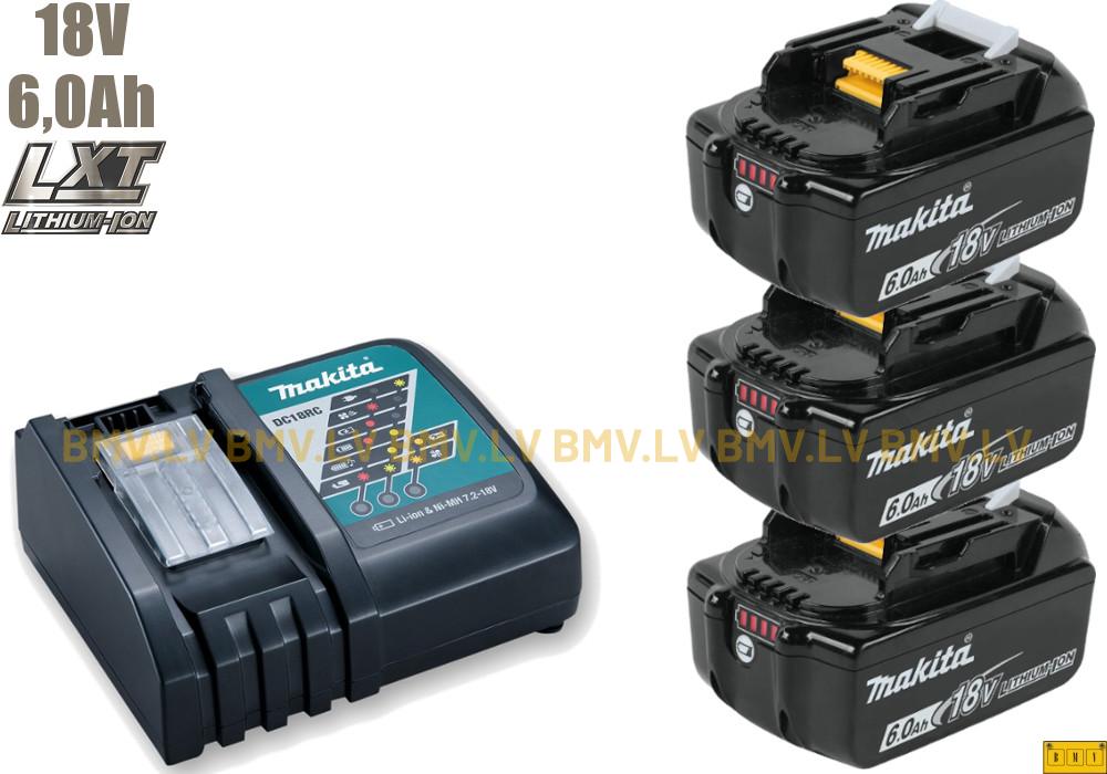 Lādēšanas komplekts Makita 198128-7 DC18RC + 3 x BL1860B