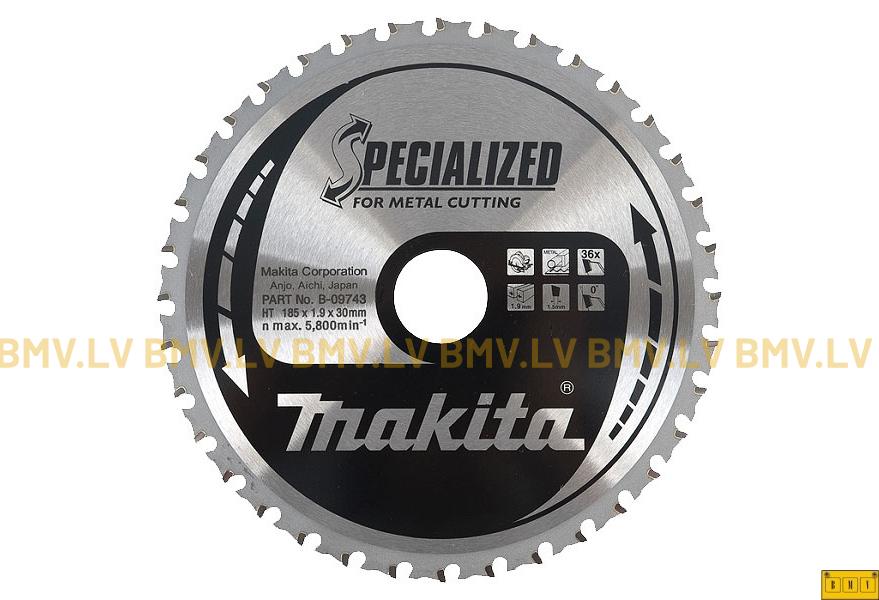 Zāģripa metālam Makita B-09743 185x30mm 36z Specialized for metal cutting