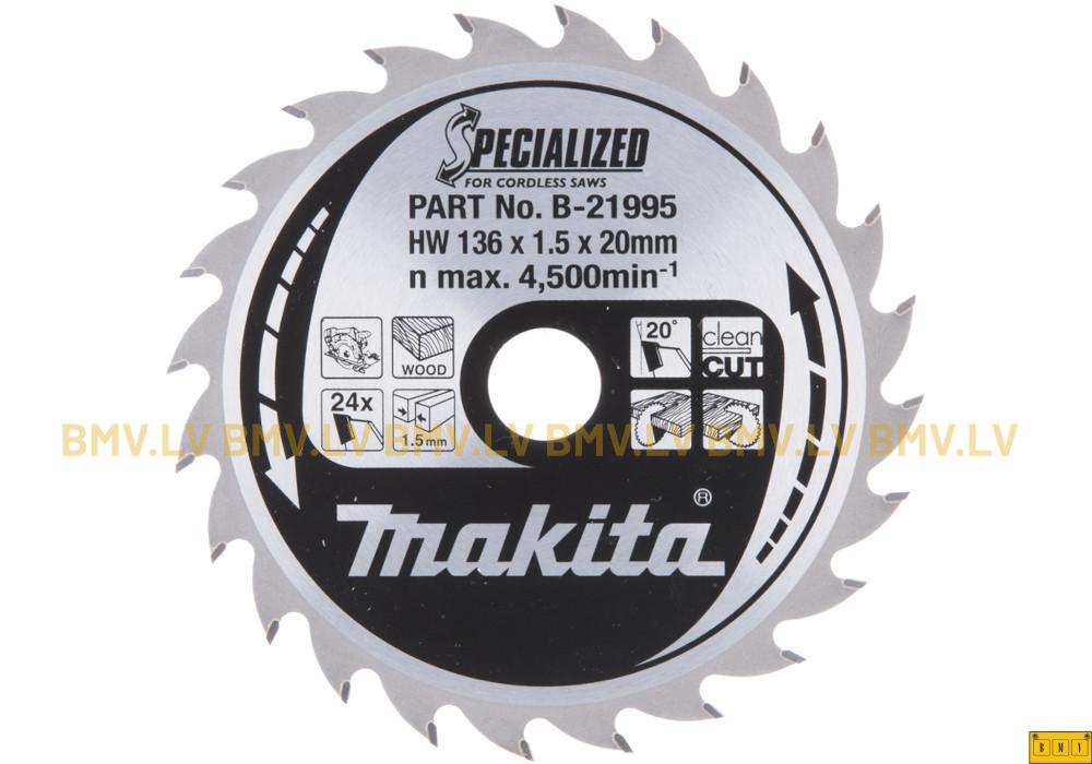 Zāģripa Makita B-21995 136x20mm 24z Specialized for cordless saws