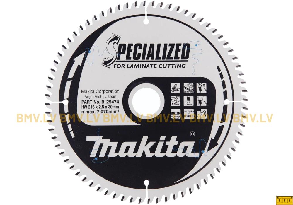 Zāģripa Makita B-29474 216x30mm 72z Specialized For Laminate Cutting