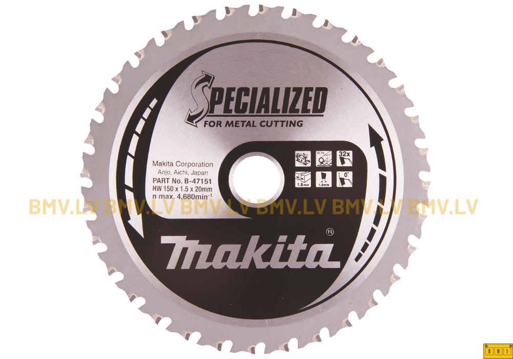 Zāģripa metālam Makita B-47151 150x20mm 32z Specialized for metal cutting