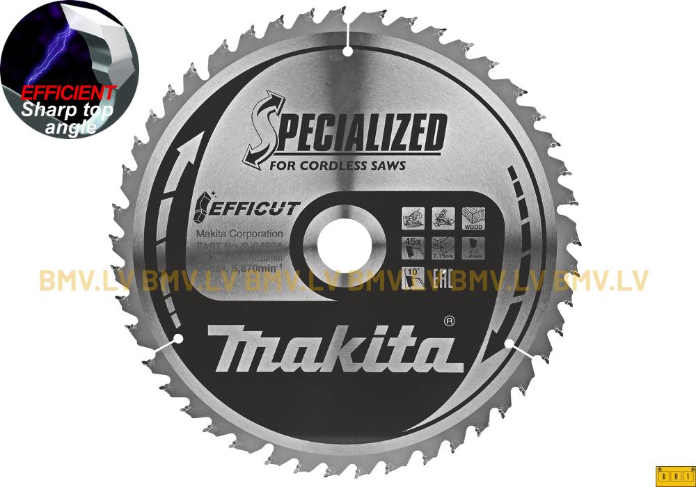 Zāģripa Makita B-64624 260x30mm 45z Specialized for cordless saws EFFICUT