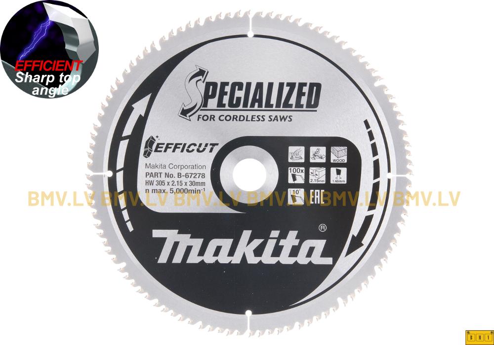 Zāģripa Makita B-67278 305x30mm 100z Specialized for cordless saws EFFICUT