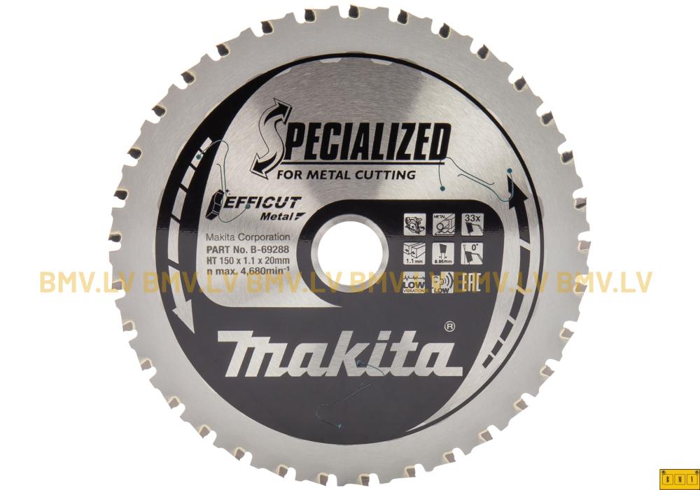 Zāģripa metālam Makita B-69288 150x20mm 33z Specialized for metal cutting Efficut