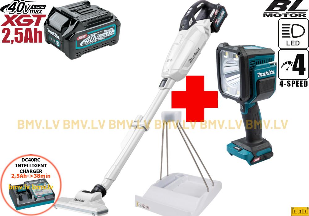 Putekļu sūcējs Makita CL002GD212 40V (2x2,5Ah) + 1911L1-0 + ML007G