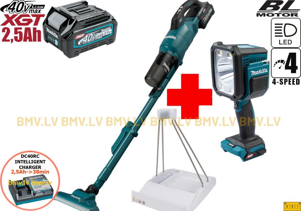 Putekļu sūcējs Makita CL003GD201 40V (2x2,5Ah) + 1911L1-0 + ML007G