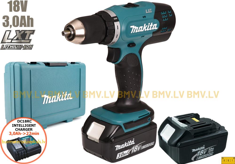 Urbjmašīna/Skrūvgriezis Makita DDF453RFE 18V (2x3.0Ah)