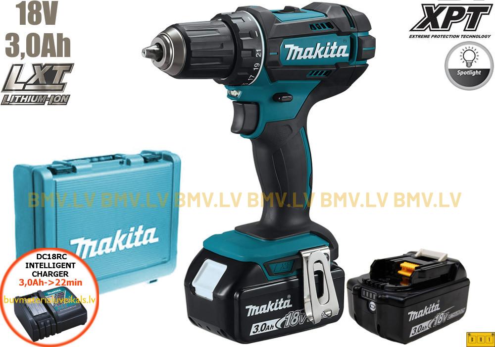 Urbjmašīna/Skrūvgriezis Makita DDF482RFE 18V (2x3,0Ah)