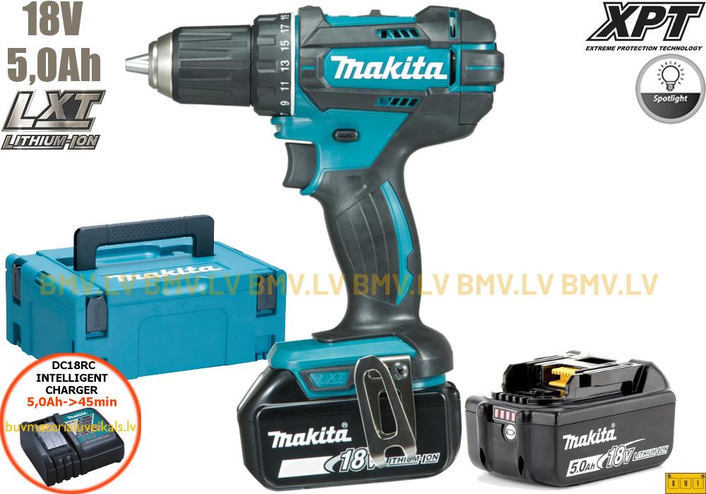 Urbjmašīna/Skrūvgriezis Makita DDF482RTJ 18V (2x5,0Ah)