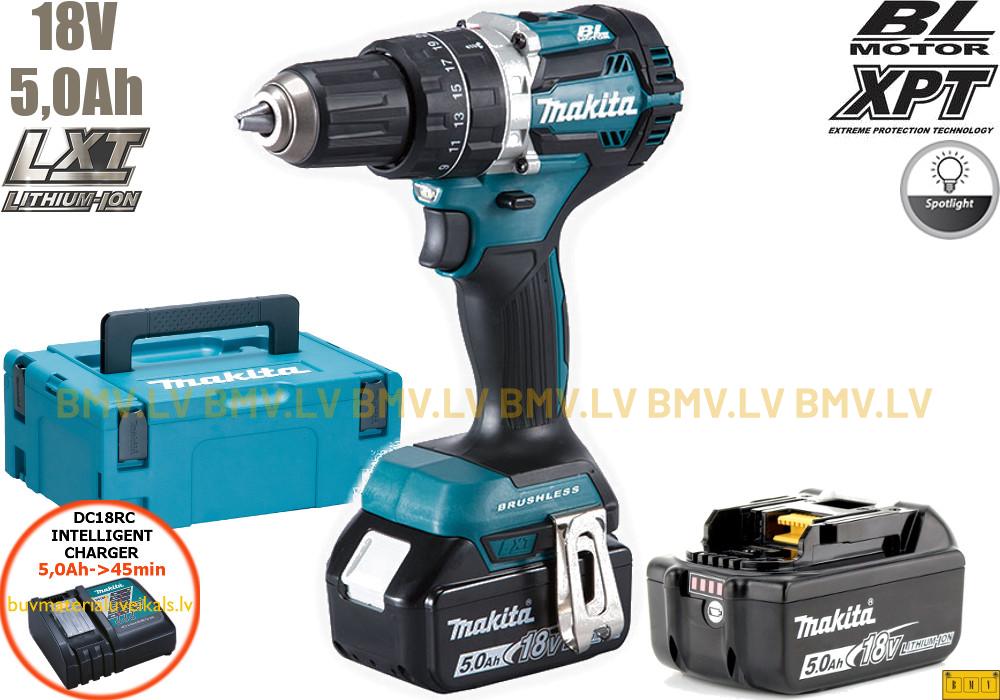 Urbjmašīna/Skrūvgriezis Makita DDF484RTJ 18V (2x5.0Ah)