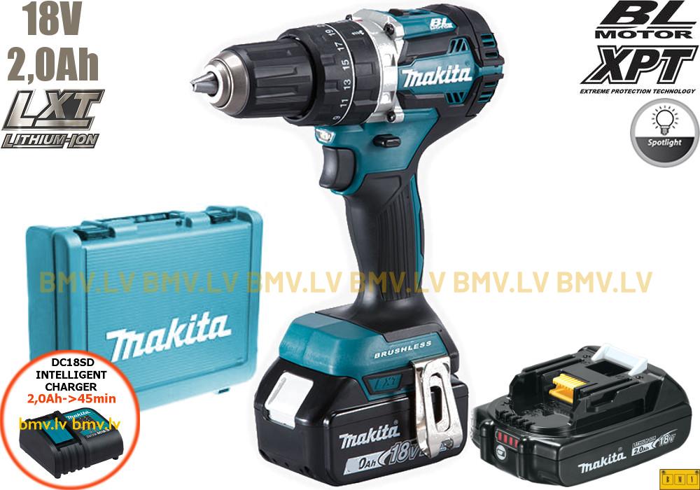 Urbjmašīna/Skrūvgriezis Makita DDF484SAE 18V (2x2,0Ah)