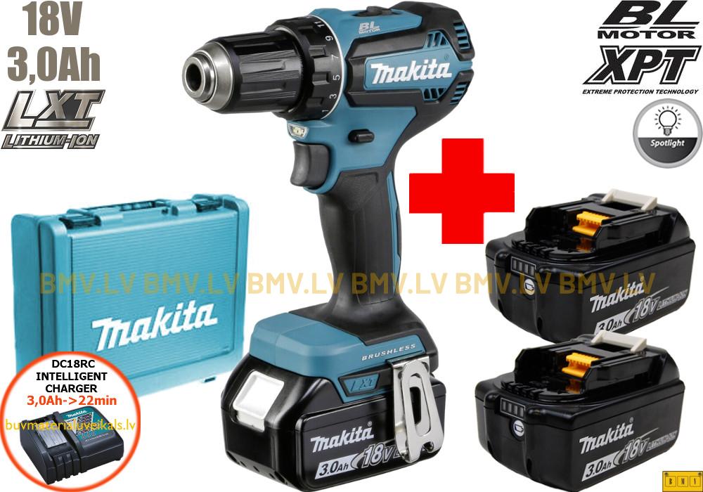 Urbjmašīna/Skrūvgriezis Makita DDF485RF3 18V (3x3.0Ah)