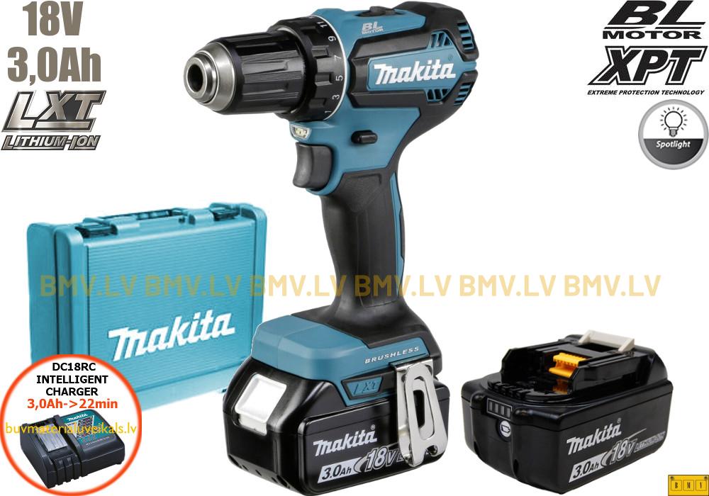 Urbjmašīna/Skrūvgriezis Makita DDF485RFE 18V (2x3.0Ah)