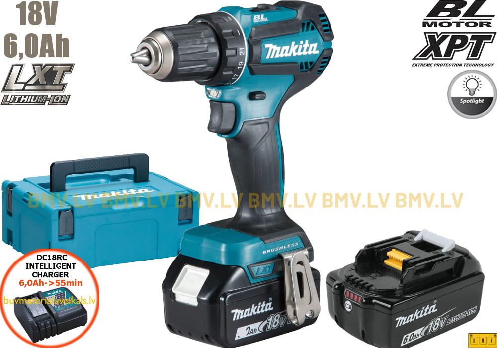 Urbjmašīna/Skrūvgriezis Makita DDF485RGJ 18V (2x6.0Ah)