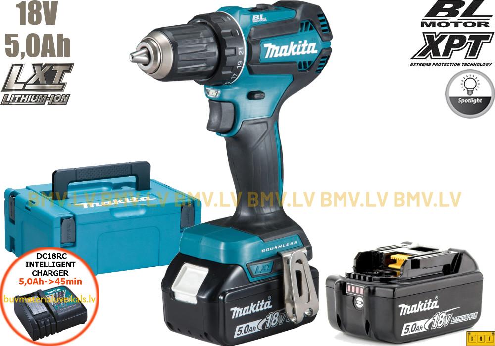 Urbjmašīna/Skrūvgriezis Makita DDF485RTJ 18V (2x5.0Ah)