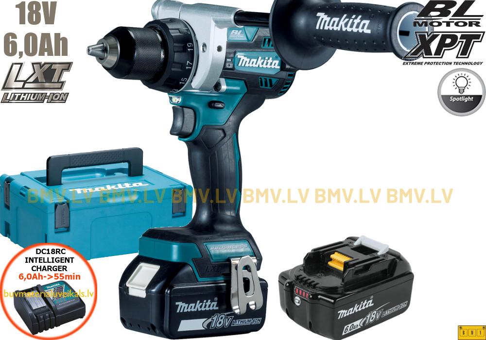 Urbjmašīna/Skrūvgriezis Makita DDF486RGJ (2x6,0Ah)