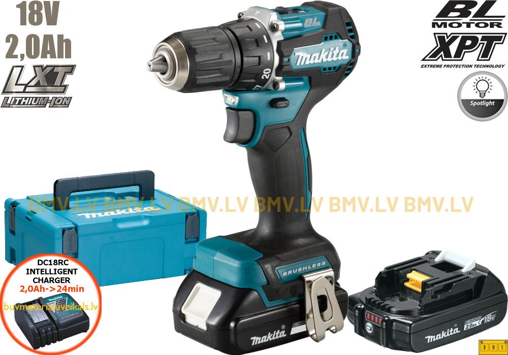 Urbjmašīna/Skrūvgriezis Makita DDF487RAJ 18V (2x2.0Ah)