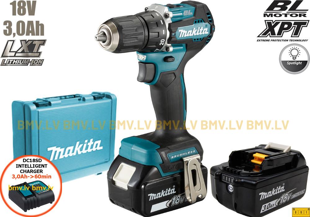 Urbjmašīna/Skrūvgriezis Makita DDF487SFE 18V (2x3.0Ah)