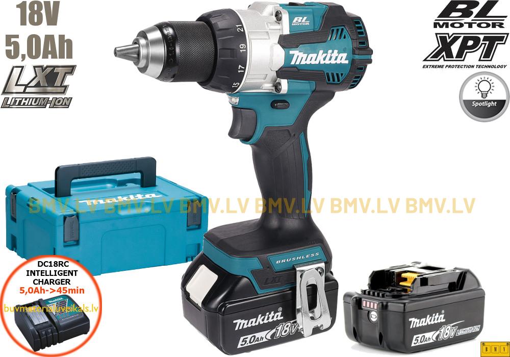 Urbjmašīna/Skrūvgriezis Makita DDF489RTJ 18V (2x5.0Ah)