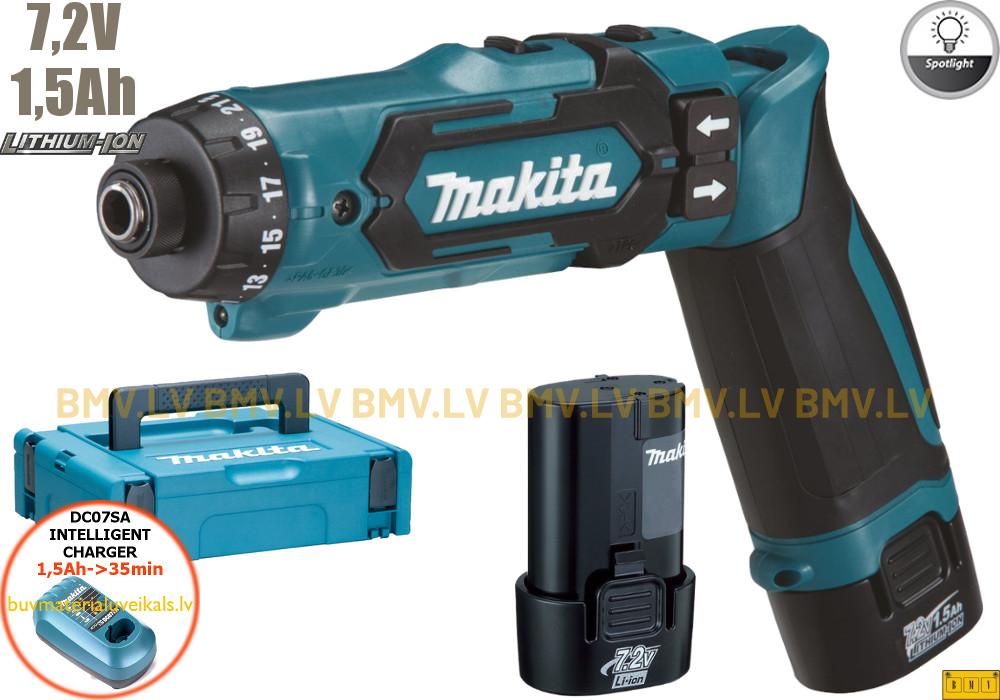 Skrūvgriezis Makita DF012DSJ 7.2V (2x1.5Ah)