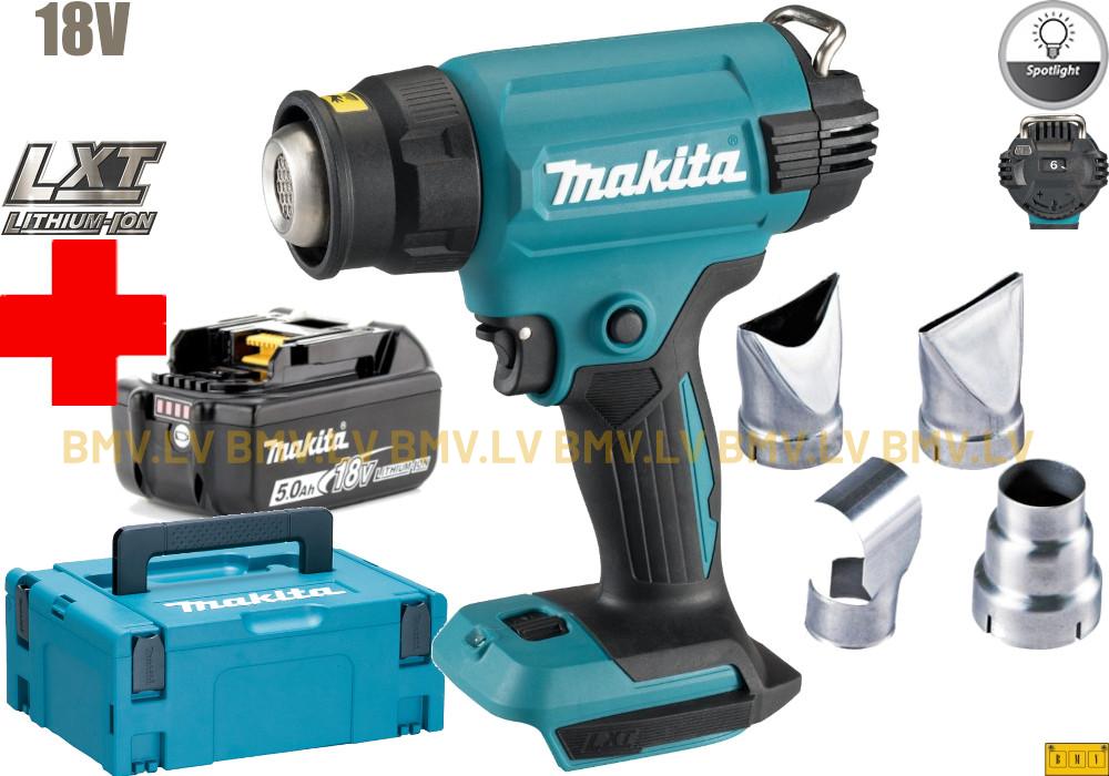 Celtniecības fēns Makita DHG181ZJ + BL1850B akumulators
