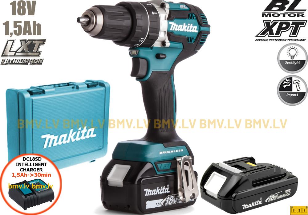 Triecienurbjmašīna/Skrūvgriezis Makita DHP484SYE 18V (2x1.5Ah)