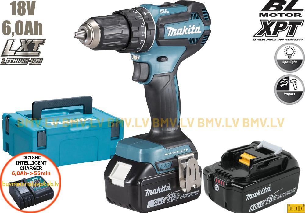 Triecienurbjmašīna/Skrūvgriezis Makita DHP485RGJ 18V (2x6.0Ah)