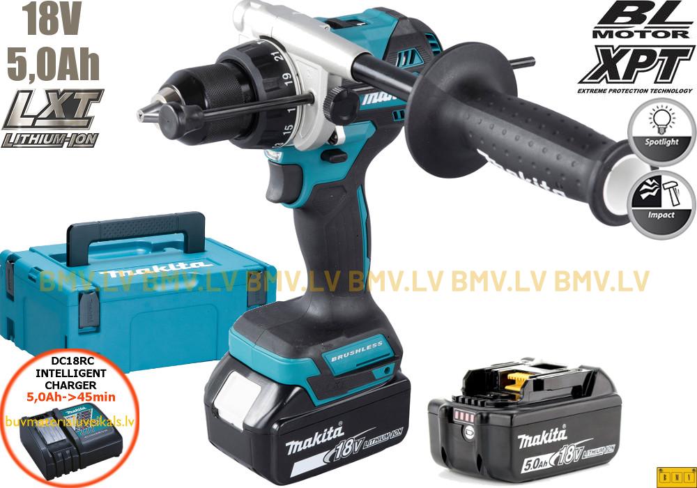 Triecienurbjmašīna/Skrūvgriezis Makita DHP486RTJ 18V (2x5,0Ah)