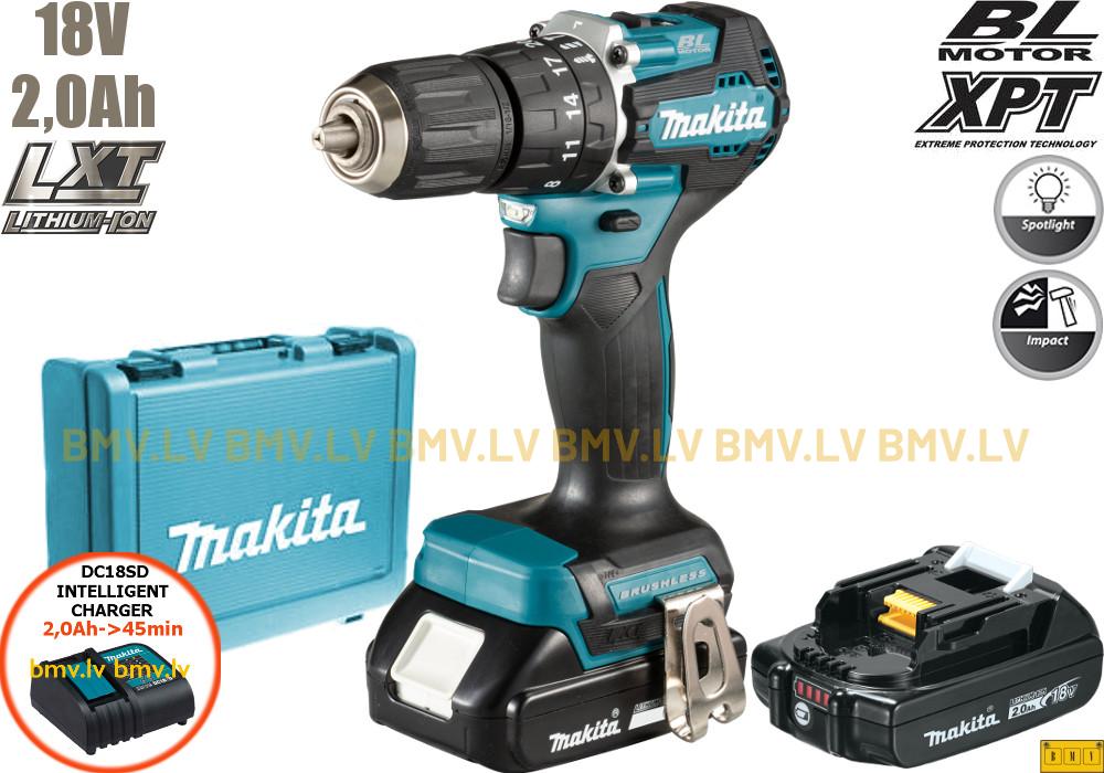 Triecienurbjmašīna/Skrūvgriezis Makita DHP487SAE 18V (2x2.0Ah)