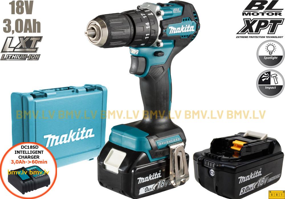 Triecienurbjmašīna/Skrūvgriezis Makita DHP487SFE 18V (2x3.0Ah)