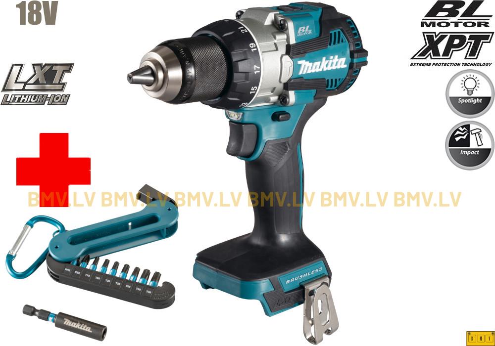 Triecienurbjmašīna/Skrūvgriezis Makita DHP489Z 18V (BEZ akku un lādētāja) + E-15811