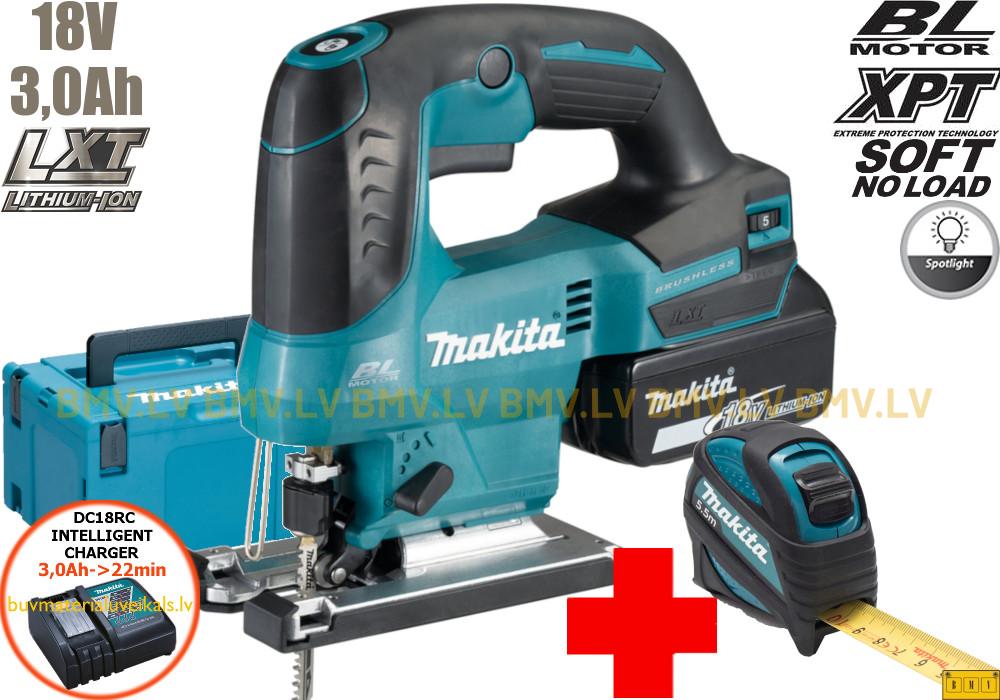Figūrzāģis Makita DJV184RF1J (1x3,0Ah, DC18RC, Makpac) + mērlenta B-57146