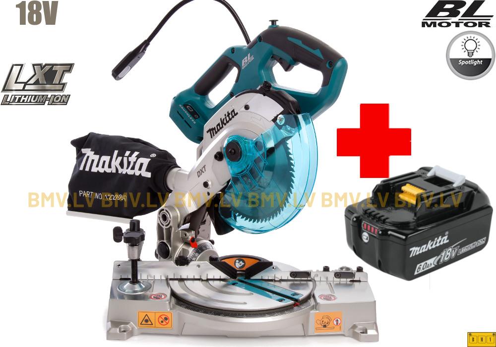 Leņķzāģis kokam 18V Makita DLS600Z + BL1860B akumulators