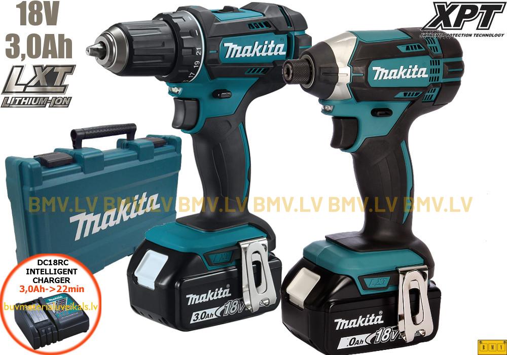 Komplekts Makita DLX2127 DDF482 + DTD152 18V (2x3.0Ah)