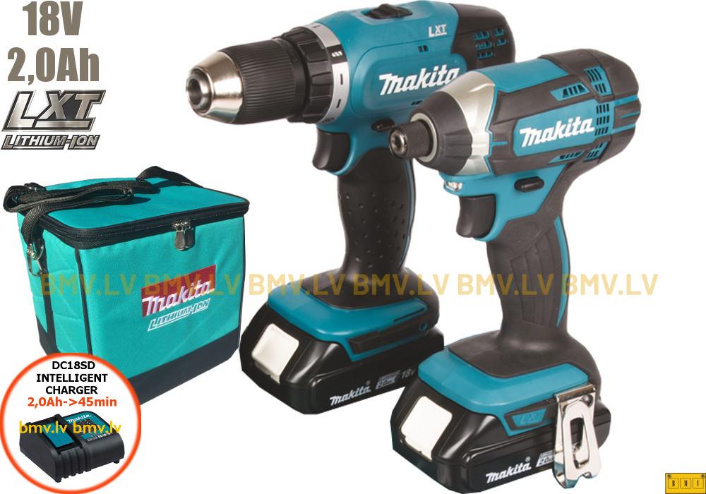 Komplekts Makita DLX2141A DDF453 un DTD152 18V (2x2.0Ah)